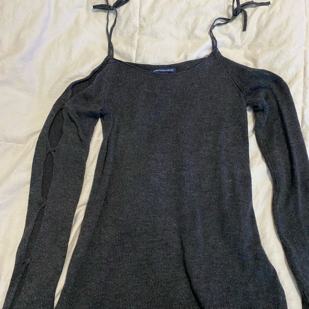 American Eagle Outfitters Charcoal Knit Top